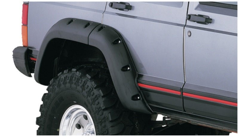Bushwacker 84-01 Jeep Cherokee Cutout Style Flares 2pc Fits 4-Door Sport Utility Only - Black - Crew Original