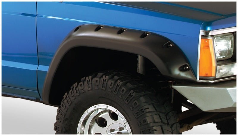 Bushwacker 84-01 Jeep Cherokee Cutout Style Flares 4pc Fits 2-Door Sport Utility Only - Black - Crew Original