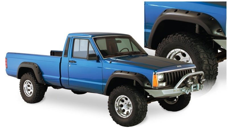 Bushwacker 84-01 Jeep Cherokee Cutout Style Flares 4pc Fits 2-Door Sport Utility Only - Black - Crew Original