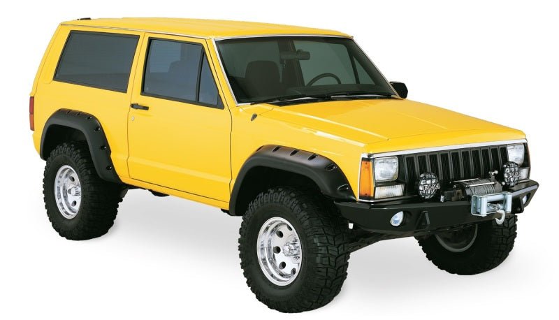 Bushwacker 84-01 Jeep Cherokee Cutout Style Flares 4pc Fits 2-Door Sport Utility Only - Black - Crew Original