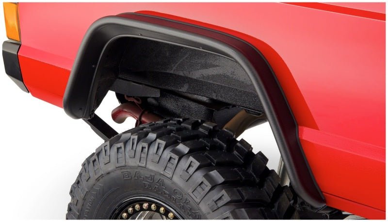 Bushwacker 84-01 Jeep Cherokee Flat Style Flares 2pc - Black - Crew Original
