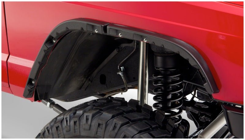 Bushwacker 84-01 Jeep Cherokee Flat Style Flares 4pc - Black - Crew Original