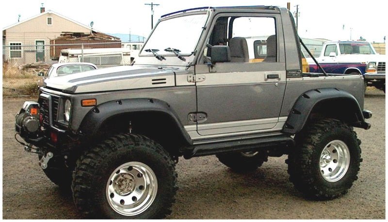 Bushwacker 86-95 Suzuki Samurai Pocket Style Flares 4pc - Black - Crew Original