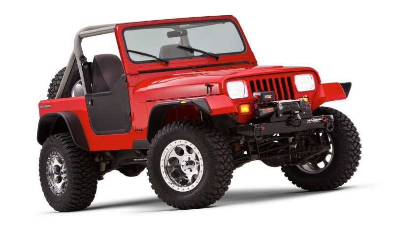 Bushwacker 87-95 Jeep Wrangler Flat Style Flares 4pc Excludes Renegade - Black - Crew Original