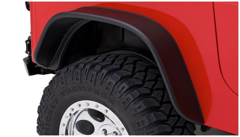 Bushwacker 87-95 Jeep Wrangler Flat Style Flares 4pc Excludes Renegade - Black - Crew Original
