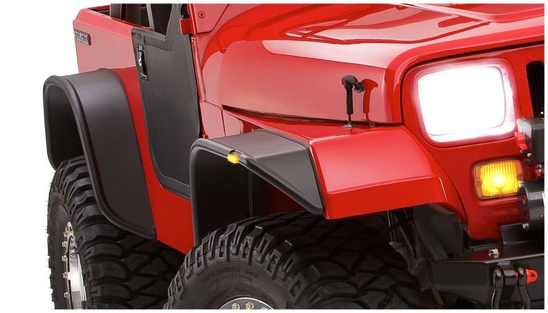 Bushwacker 87-95 Jeep Wrangler Flat Style Flares 4pc Excludes Renegade - Black - Crew Original