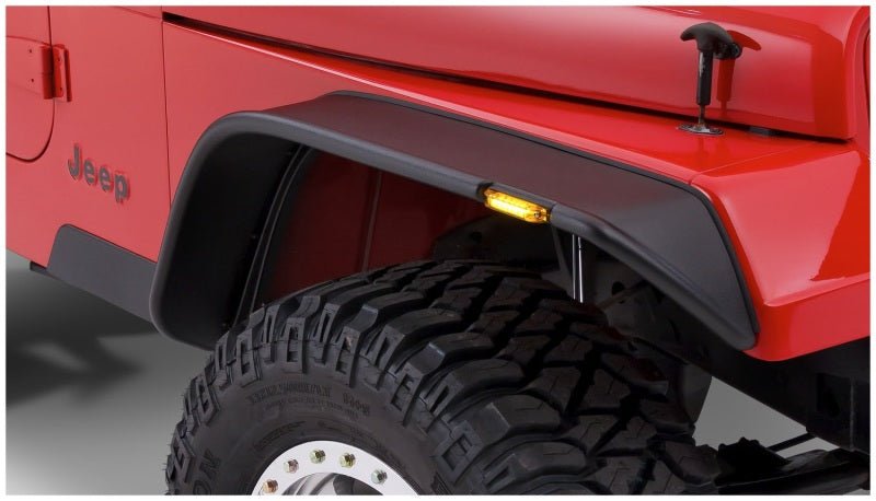 Bushwacker 87-95 Jeep Wrangler Flat Style Flares 4pc Excludes Renegade - Black - Crew Original