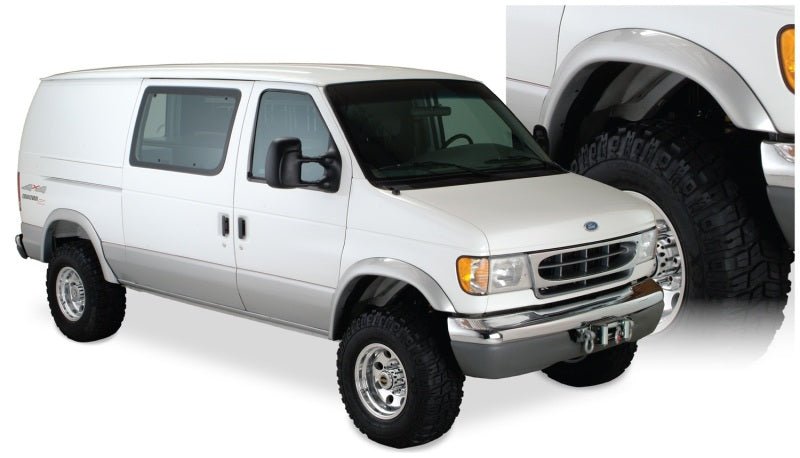Bushwacker 92-14 Ford E-250 Super Duty Extend-A-Fender Style Flares 2pc - Black - Crew Original