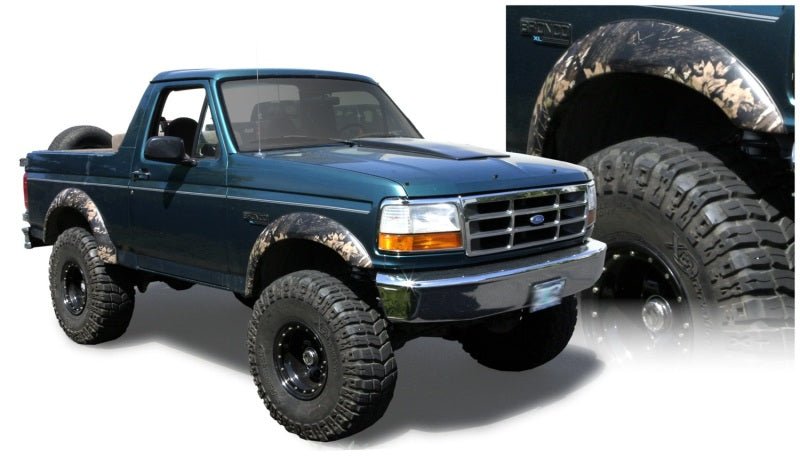 Bushwacker 92-96 Ford Bronco Extend-A-Fender Style Flares 2pc - Black - Crew Original