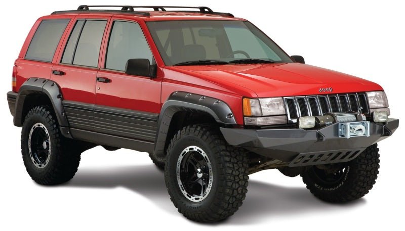 Bushwacker 93-98 Jeep Grand Cherokee Cutout Style Flares 4pc - Black - Crew Original