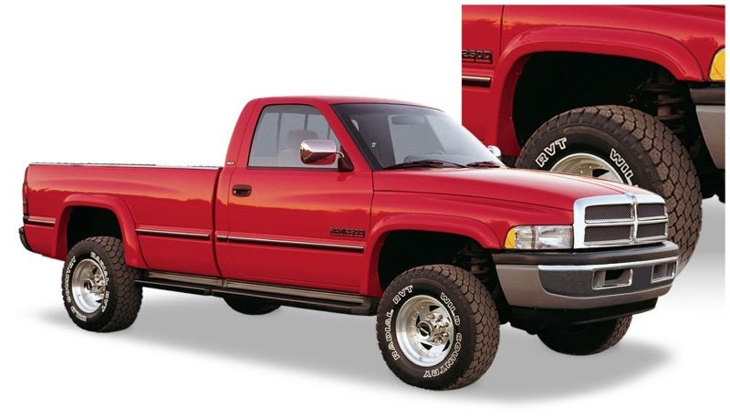 Bushwacker 94-01 Dodge Ram 1500 Fleetside Extend-A-Fender Style Flares 4pc 78.0/96.0in Bed - Black - Crew Original