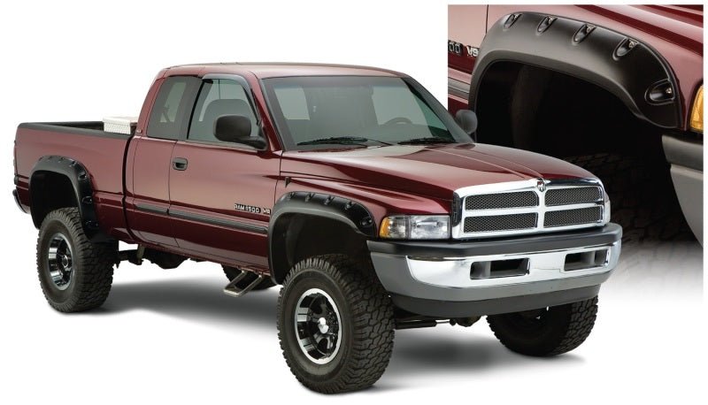 Bushwacker 94-01 Dodge Ram 1500 Fleetside Pocket Style Flares 4pc 78.0/96.0in Bed - Black - Crew Original