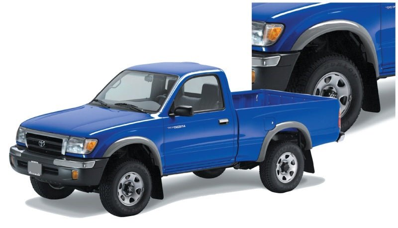 Bushwacker 95-00 Toyota Tacoma Fleetside Extend-A-Fender Style Flares 4pc w/ 4WD Only - Black - Crew Original