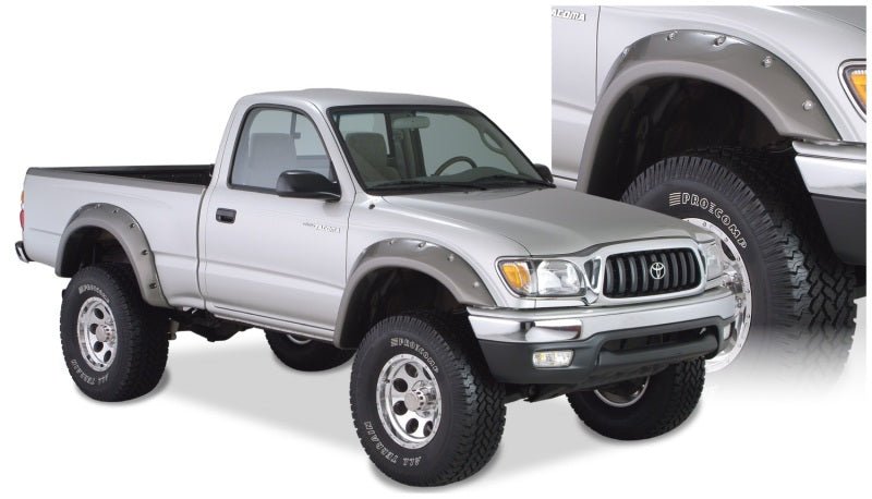 Bushwacker 95-04 Toyota Tacoma Fleetside Cutout Style Flares 4pc 74.5in Bed w/ 4WD Only - Black - Crew Original