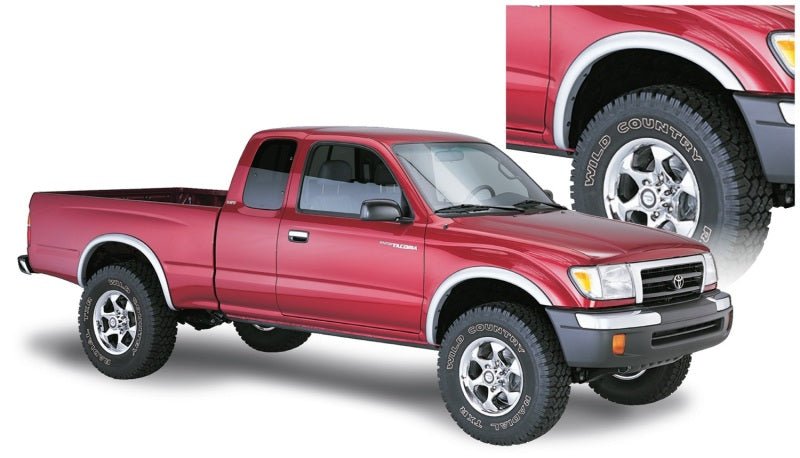 Bushwacker 95-04 Toyota Tacoma Fleetside OE Style Flares 4pc 74.5in Bed w/ 4WD Only - Black - Crew Original