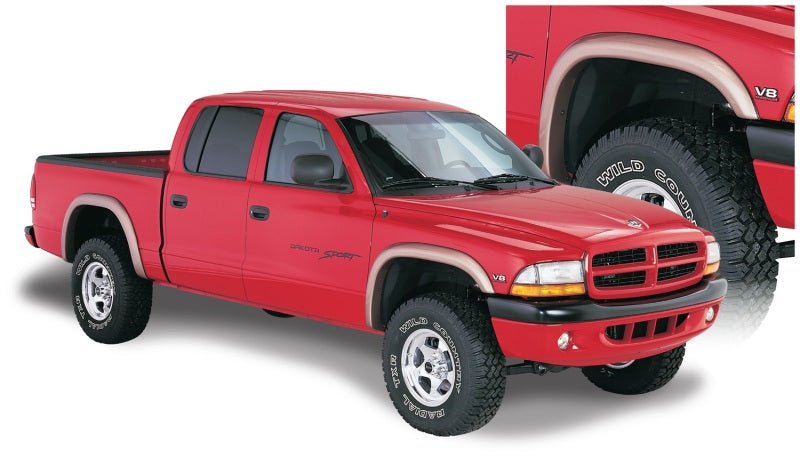 Bushwacker 97-04 Dodge Dakota Fleetside Extend-A-Fender Style Flares 4pc - Black - Crew Original