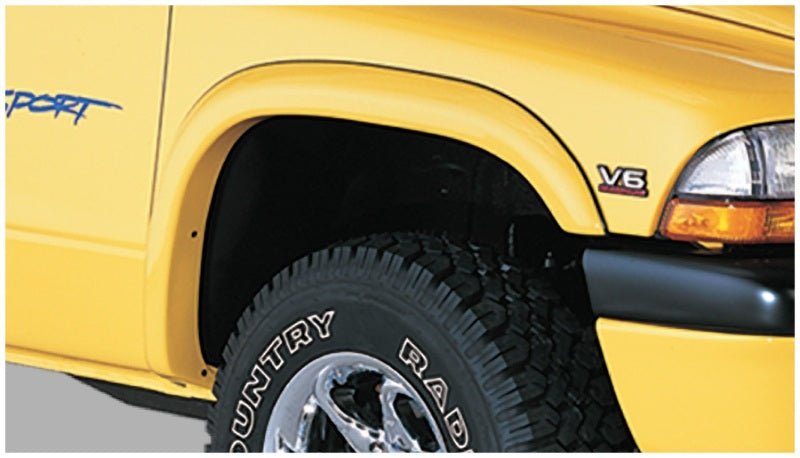 Bushwacker 97-04 Dodge Dakota Fleetside Extend-A-Fender Style Flares 4pc - Black - Crew Original