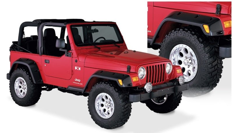Bushwacker 97-06 Jeep TJ Max Pocket Style Flares 4pc - Black - Crew Original