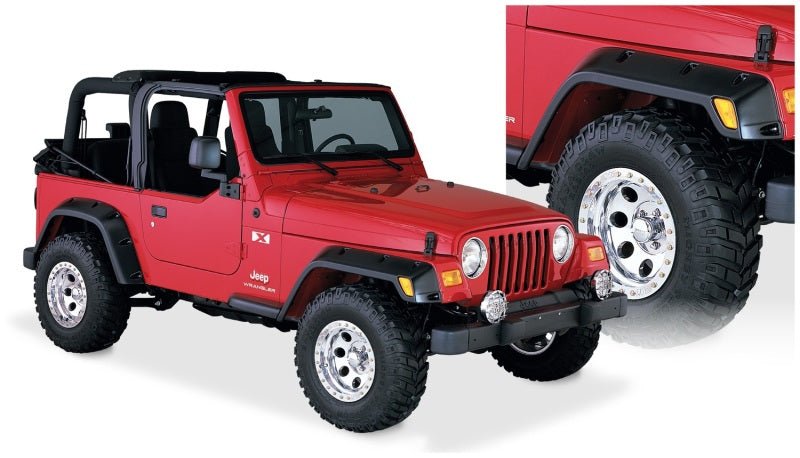 Bushwacker 97-06 Jeep TJ Pocket Style Flares 4pc - Black - Crew Original