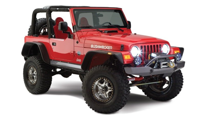 Bushwacker 97-06 Jeep Wrangler Flat Style Flares 4pc - Black - Crew Original