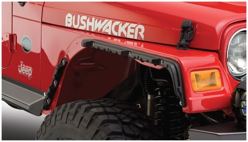 Bushwacker 97-06 Jeep Wrangler Flat Style Flares 4pc - Black - Crew Original