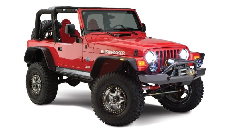 Bushwacker 97-06 Jeep Wrangler Flat Style Flares 4pc - Black - Crew Original