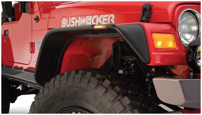 Bushwacker 97-06 Jeep Wrangler Flat Style Flares 4pc - Black - Crew Original