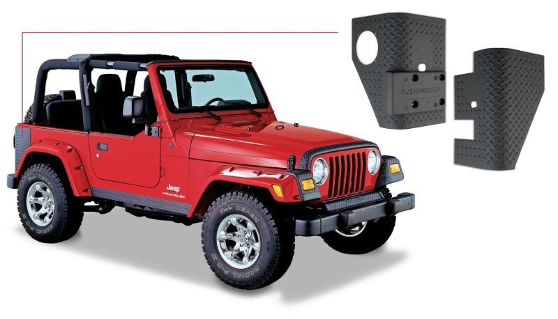 Bushwacker 97-06 Jeep Wrangler Trail Armor Rear Corners - Black - Crew Original