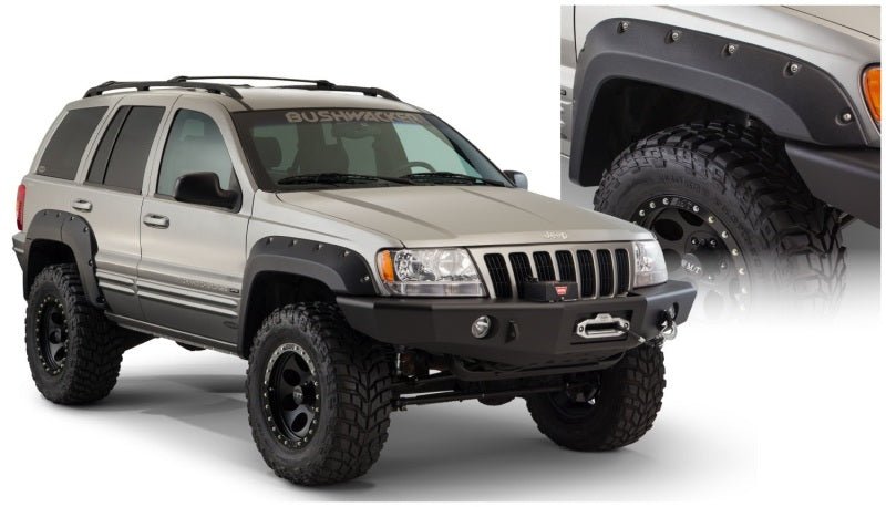 Bushwacker 99-04 Jeep Grand Cherokee Cutout Style Flares 4pc - Black - Crew Original