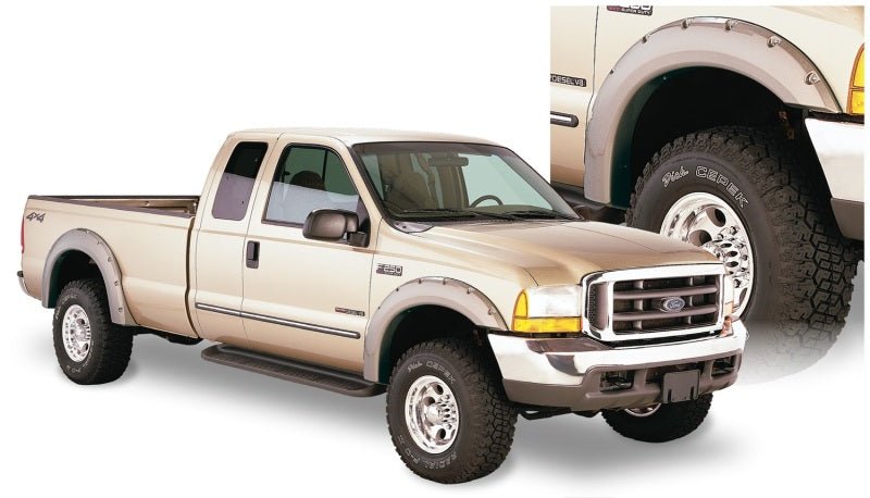 Bushwacker 99-07 Ford F-250 Super Duty Styleside Pocket Style Flares 4pc 81.0/96.0in Bed - Black - Crew Original