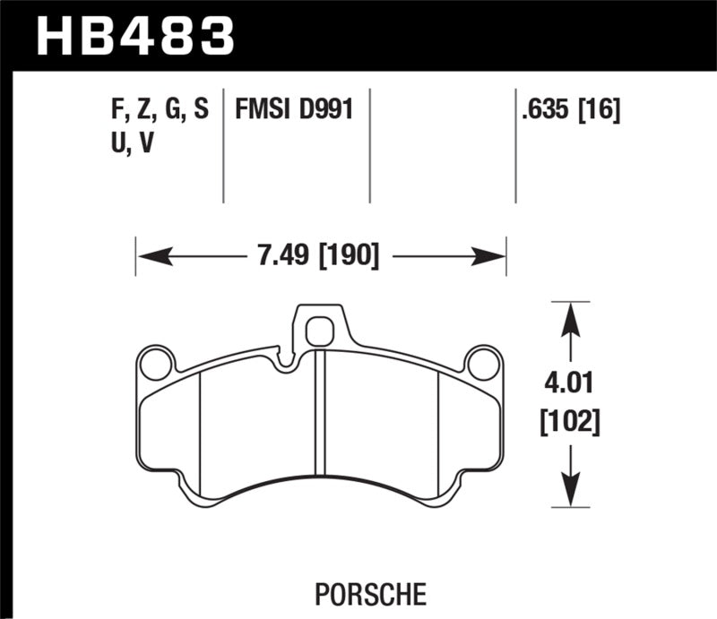 Hawk Porsche 911 Targa 4/Targa 4S/GT2/GT3/GT3 CUP/GT3 RSR/Turbo/Carrera GT Street Front Brake Pa