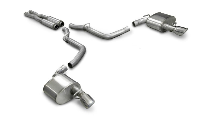 Corsa 05-10 Dodge Charger No Towing Hitch SRT-8 6.1L V8 Polished Xtreme Cat-Back Exhaust - Crew Original