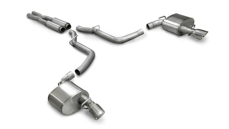Corsa 05-10 Dodge Charger No Towing Hitch SRT-8 6.1L V8 Polished Xtreme Cat-Back Exhaust - Crew Original