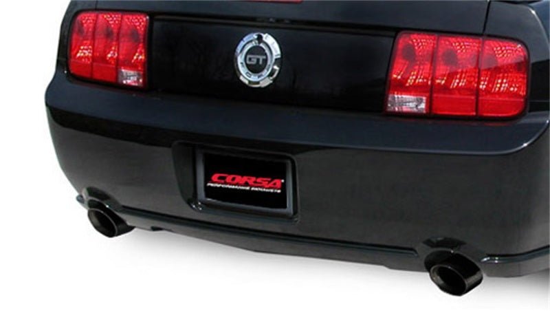 Corsa 05-10 Ford Mustang Shelby GT500 5.4L V8 Black Sport Axle-Back Exhaust - Crew Original