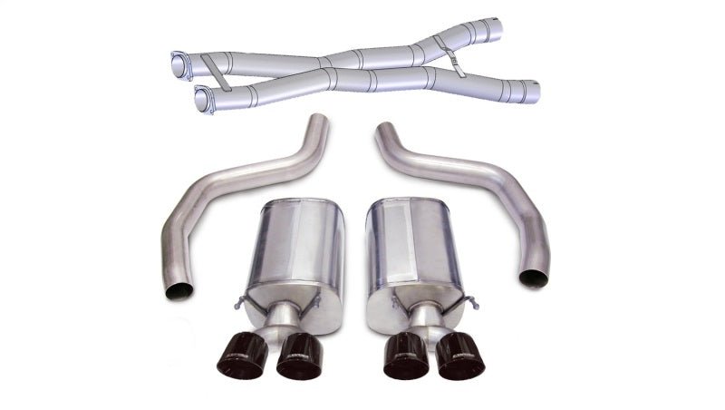 Corsa 06-13 Chevrolet Corvette C6 Z06 7.0L V8 Black Sport Cat-Back Exhaust - Crew Original
