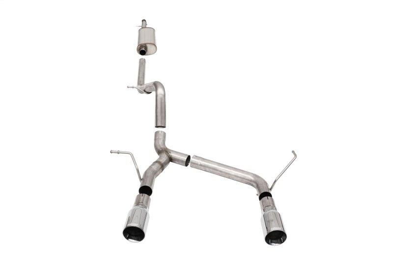 Corsa 07-18 Jeep Wrangler JKU 3.6L Sport 2.75in Cat-Back Exhaust w/ Single 4in Tips - Crew Original