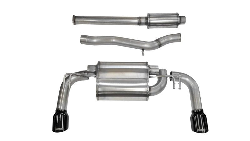 Corsa 08-14 Mitsubishi Lancer Evolution X Sedan 2.0L Black Sport Dual Rear Cat-Back Exhaust - Crew Original