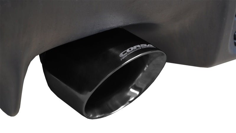 Corsa 08-14 Mitsubishi Lancer Evolution X Sedan 2.0L Black Sport Dual Rear Cat-Back Exhaust - Crew Original