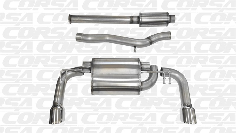 Corsa 08-14 Mitsubishi Lancer Evolution X Sedan 2.0L Polished Sport Dual Rear Cat-Back Exhaust - Crew Original