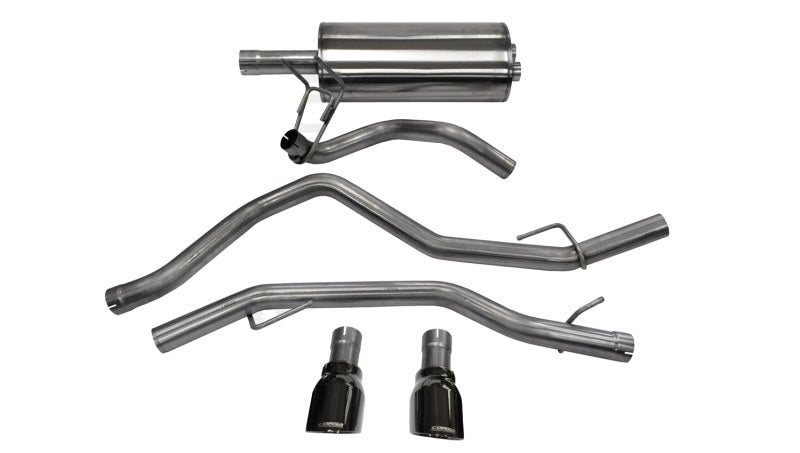 Corsa 09-14 Dodge Ram 1500 4.7L/5.7L V8 Quad/Crew Cab/Short Bed Black Dual Rear Exit Cat-Back Exhaus - Crew Original