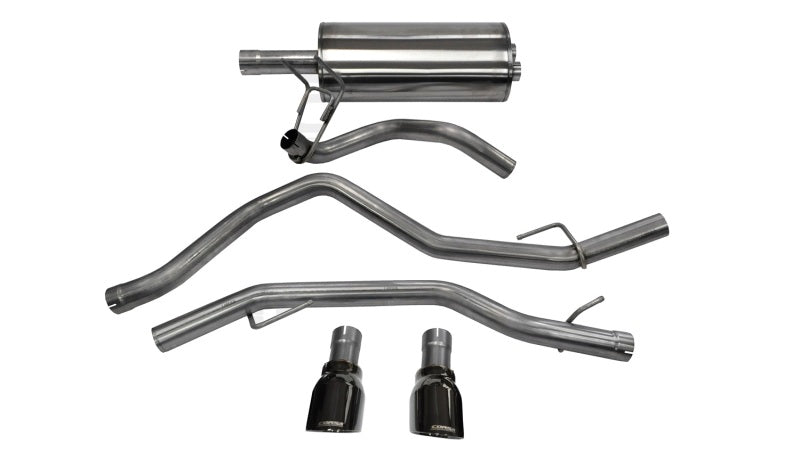 Corsa 09-14 Dodge Ram 1500 4.7L/5.7L V8 Quad/Crew Cab/Short Bed Black Dual Rear Exit Cat-Back Exhaus - Crew Original