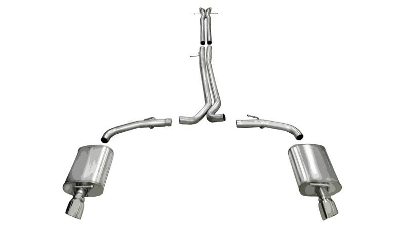 Corsa 10-13 Ford Taurus SHO 3.5L V6 Turbo Polished Sport Cat-Back Exhaust - Crew Original