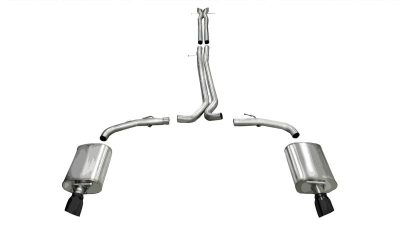 Corsa 10-13 Ford Taurus SHO 3.5L V6 Turbo Sport Cat-Back Exhaust w/ Dual 4in Black Tips - Crew Original