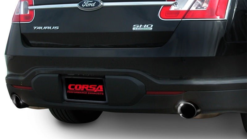 Corsa 10-13 Ford Taurus SHO 3.5L V6 Turbo Sport Cat-Back Exhaust w/ Dual 4in Black Tips - Crew Original