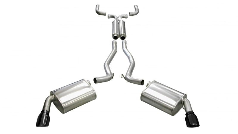 Corsa 10-14 Chevrolet Camaro Coupe SS 6.2L V8 Auto Black Sport Cat-Back + XO Exhaust - Crew Original