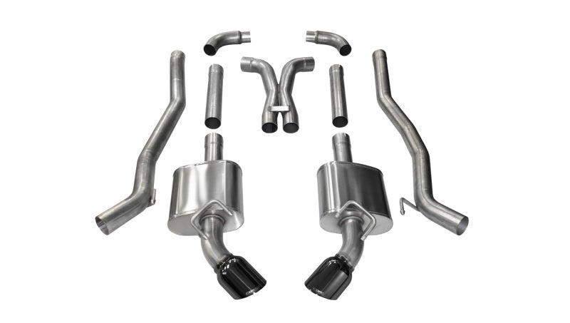 Corsa 10-15 Chevrolet Camaro SS 6.2L V8 Manual Black Xtreme 3in Cat-Back - Crew Original