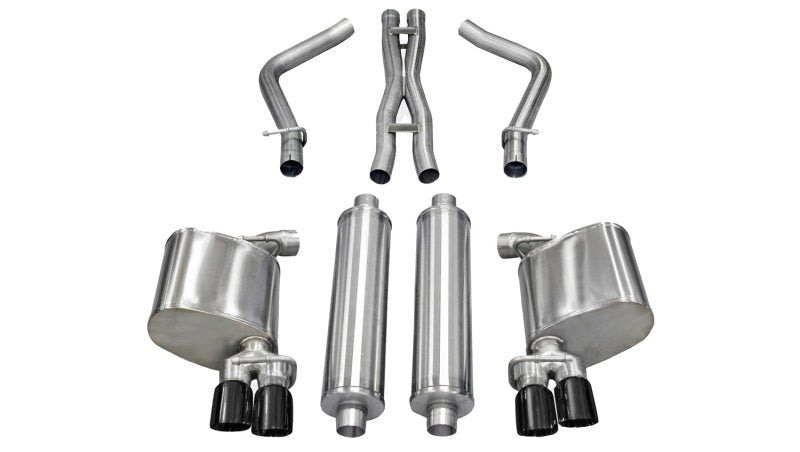 Corsa 11-13 Dodge Charger R/T 5.7L V8 Black Xtreme Cat-Back Exhaust - Crew Original