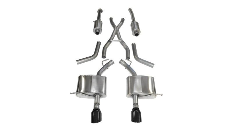 Corsa 11-14 Dodge Durango 5.7L V8 Black Sport Dual Rear Cat-Back Exhaust - Crew Original