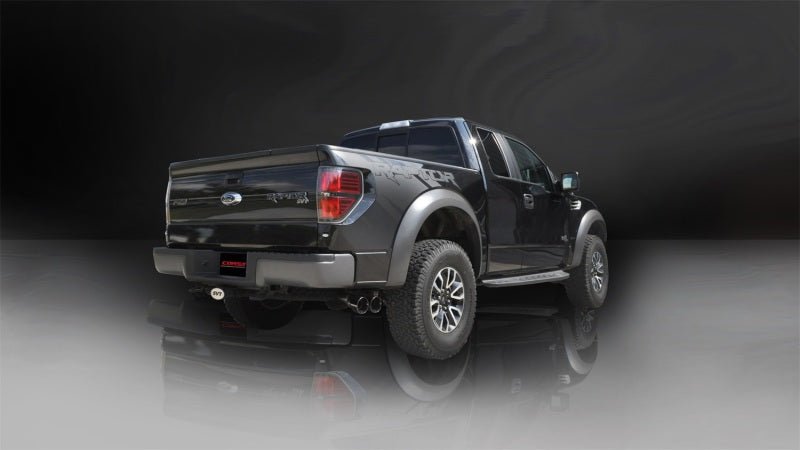 Corsa 11-14 Ford F-150 Raptor 6.2L V8 133in Wheelbase Black Xtreme Cat-Back Exhaust - Crew Original