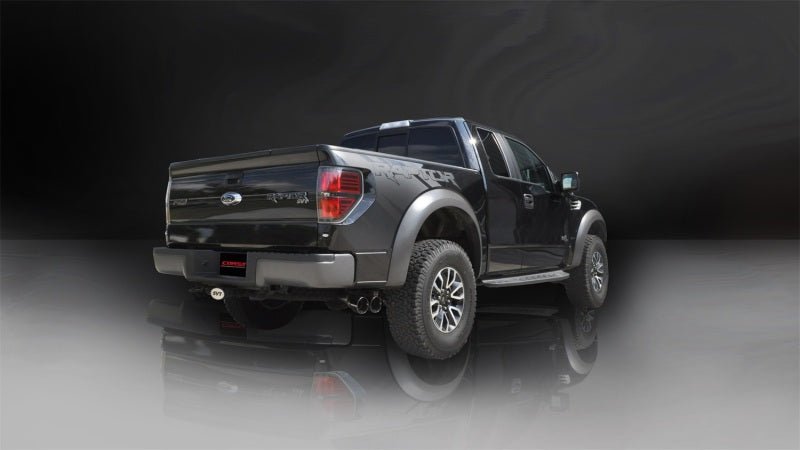 Corsa 11-14 Ford F-150 Raptor 6.2L V8 145in Wheelbase Black Xtreme Cat-Back Exhaust - Crew Original